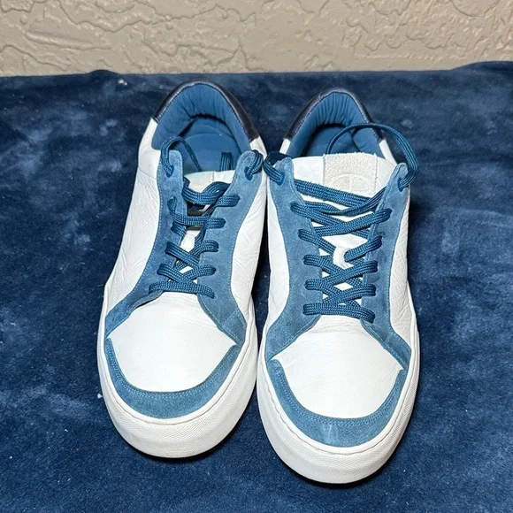 G. Brown Dynamic Low Top Sneaker Calfskin & Blue Suede Men's Size 12 Shoes